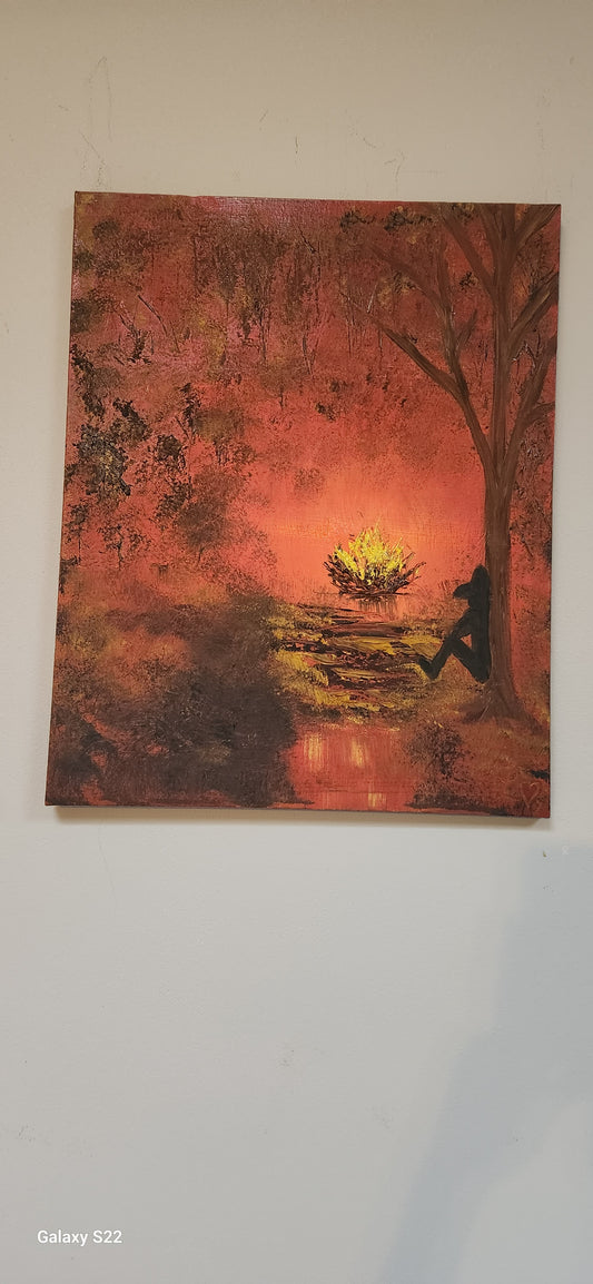 16x20 Oil Painting /My Cowboy Campfire SOLD!!!!