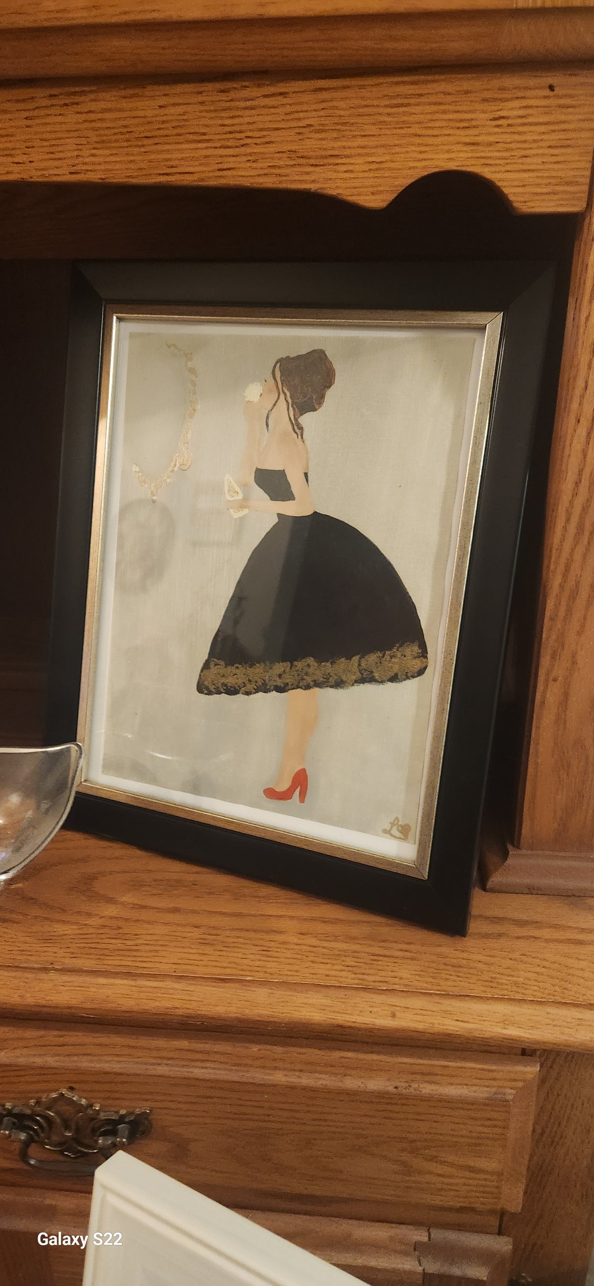 10x13 Framed Acrylic Painting Lovely Lady SOLD
