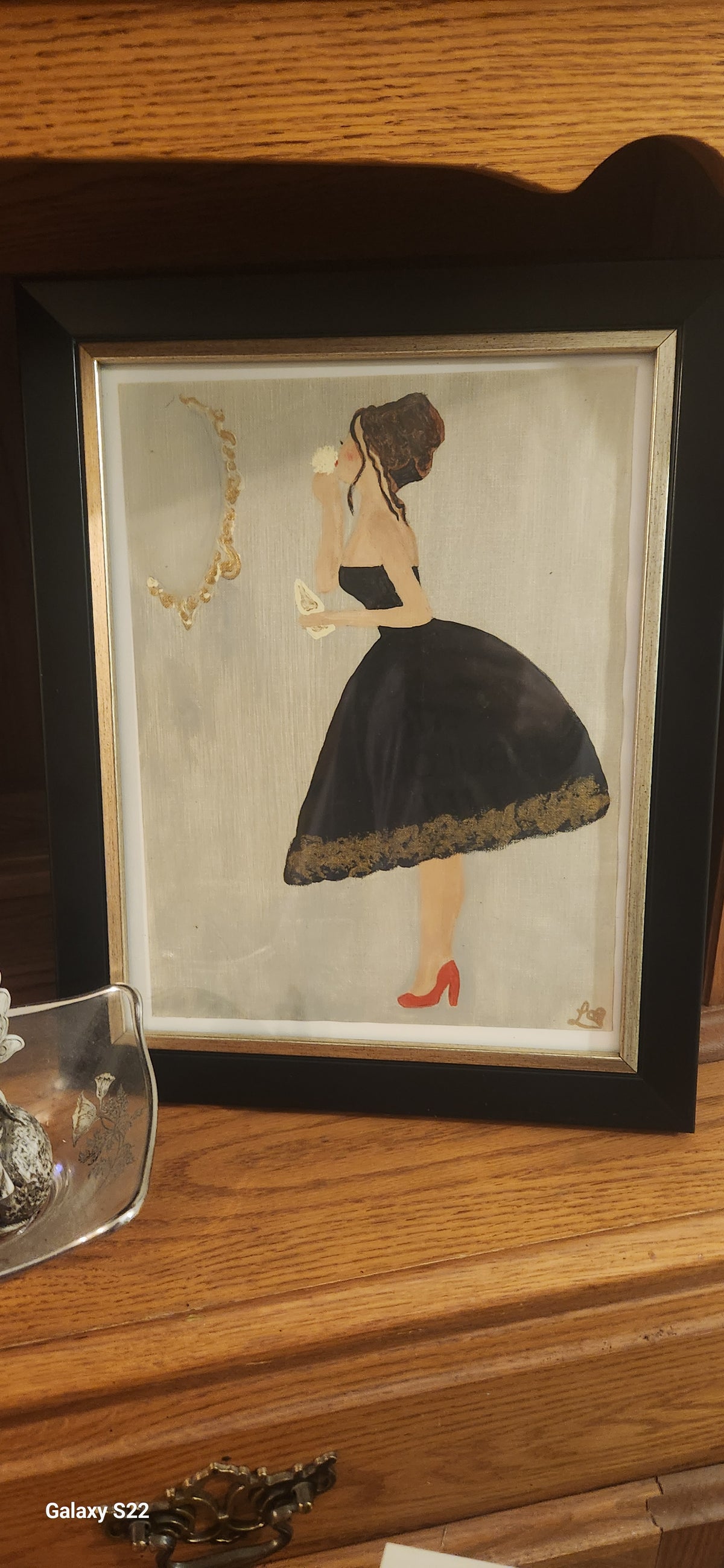 10x13 Framed Acrylic Painting Lovely Lady SOLD