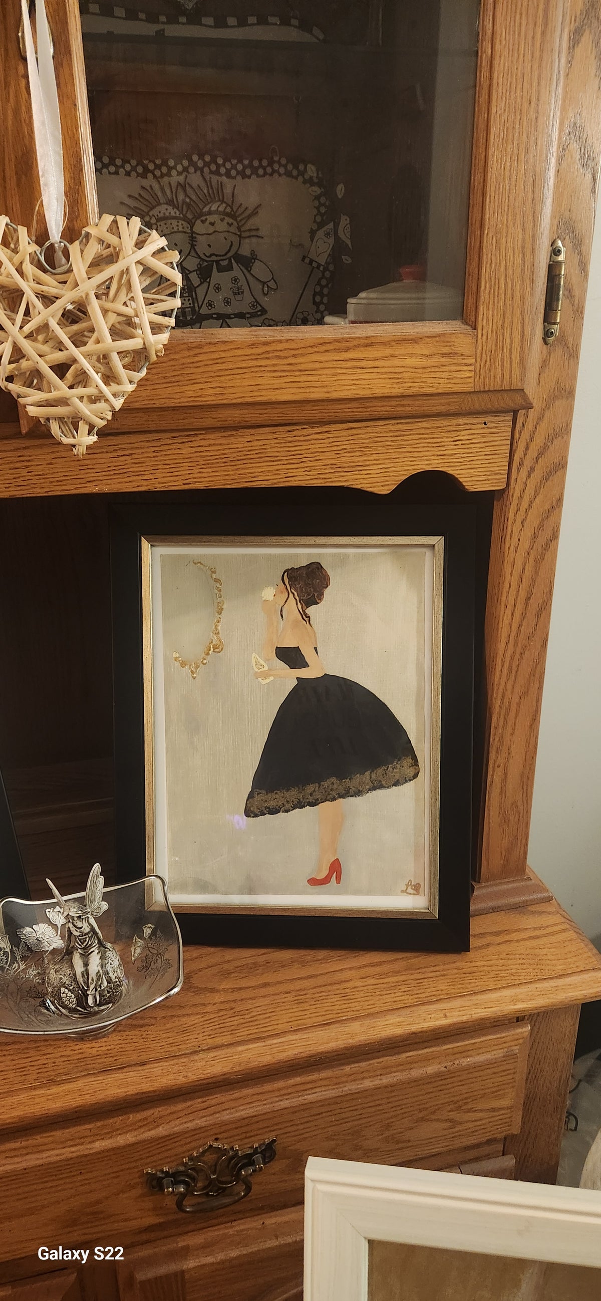 10x13 Framed Acrylic Painting Lovely Lady SOLD