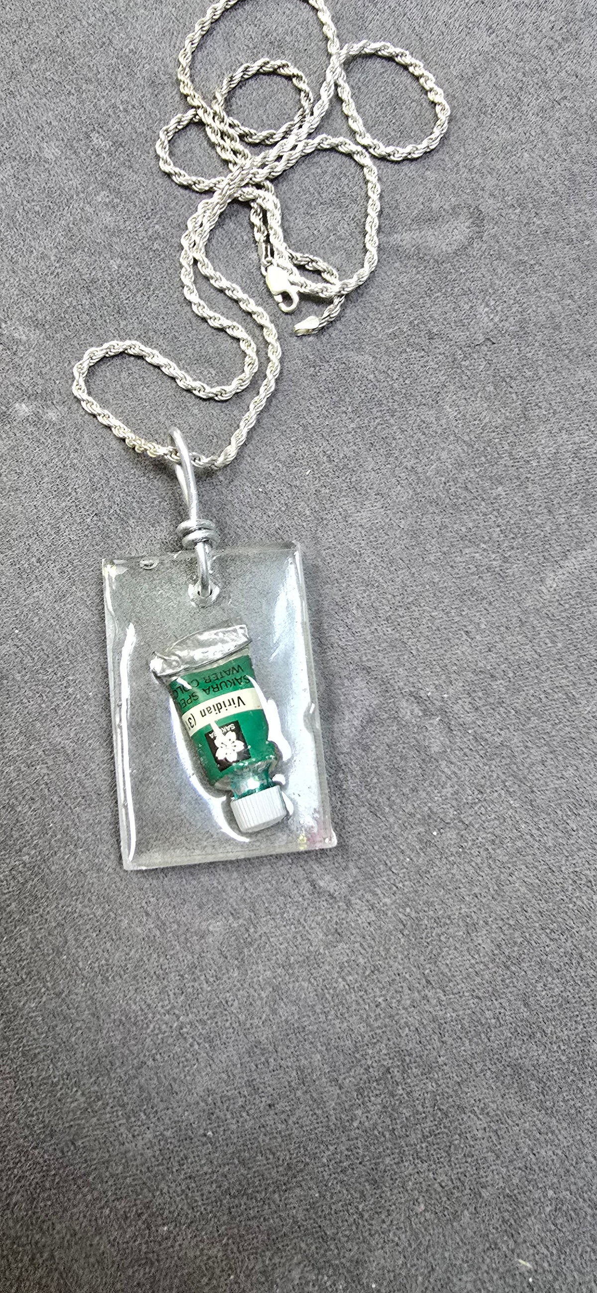 Resin Mini Paint Pendant Handmade Jewelry