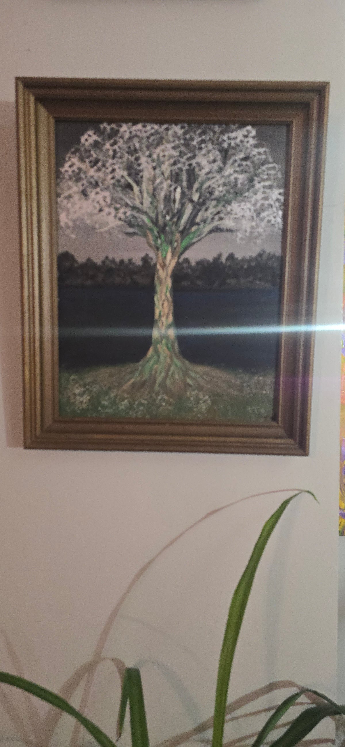 16x13 Framed Tree of Life Landscape Acrylic Painting